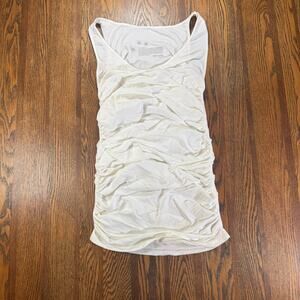 Ingrid & Isabel White Ruched Maternity Bodycon Tank Dress Size 2